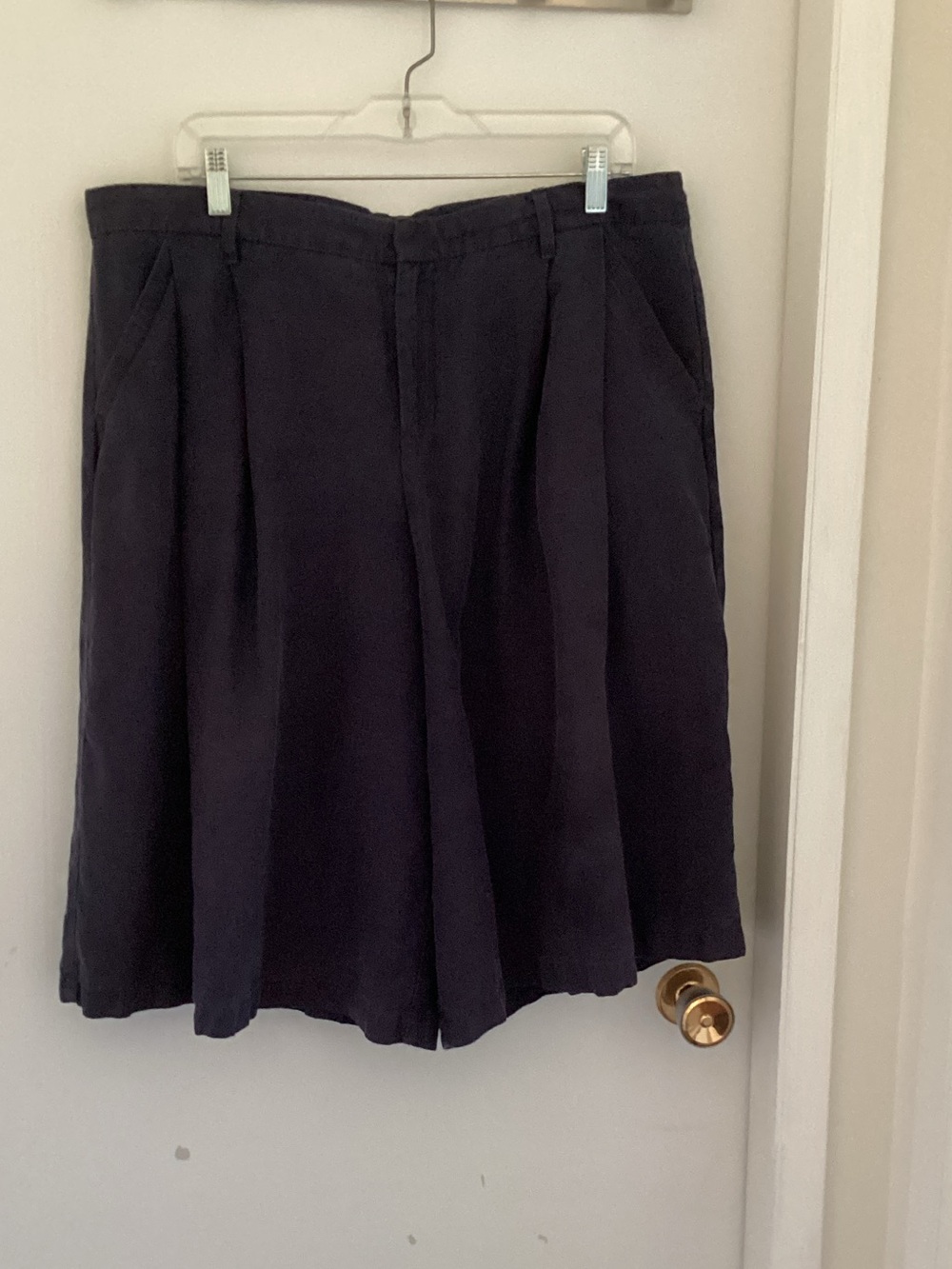 Navy Blue Linen Culottes Gap